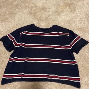 Blue white and red striped brandy Melville shirt